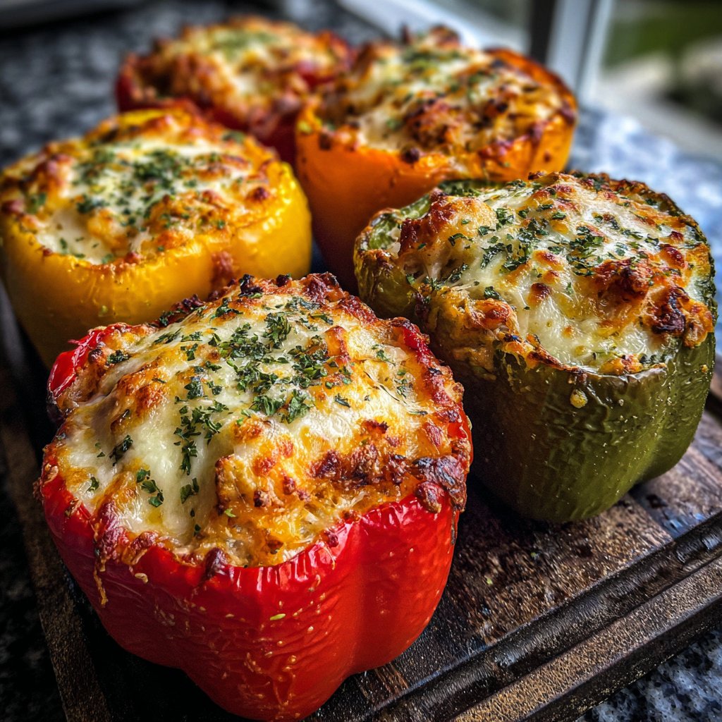 Cheesy Chicken Stuffed Peppers