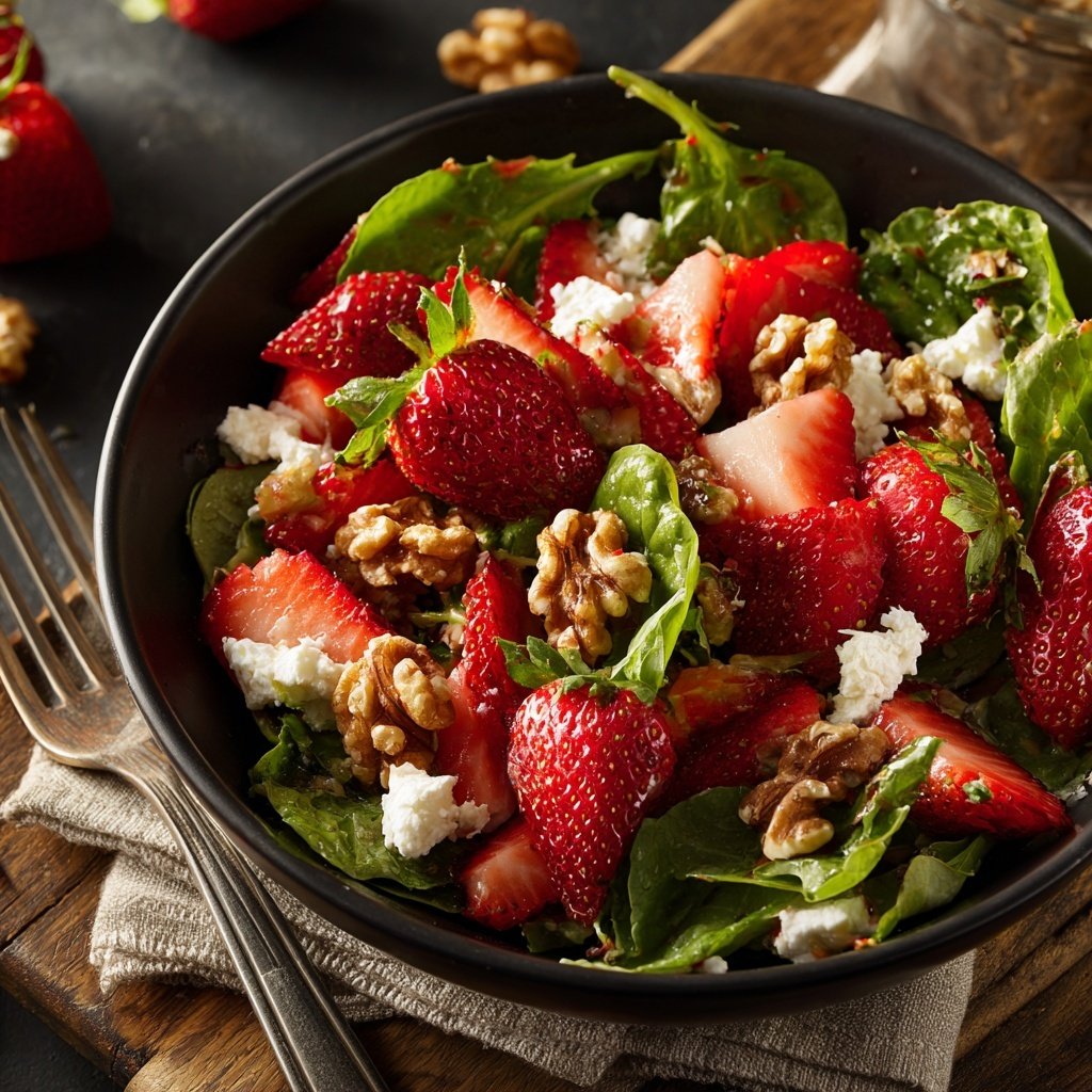 Strawberry Walnut Salad with Cheese