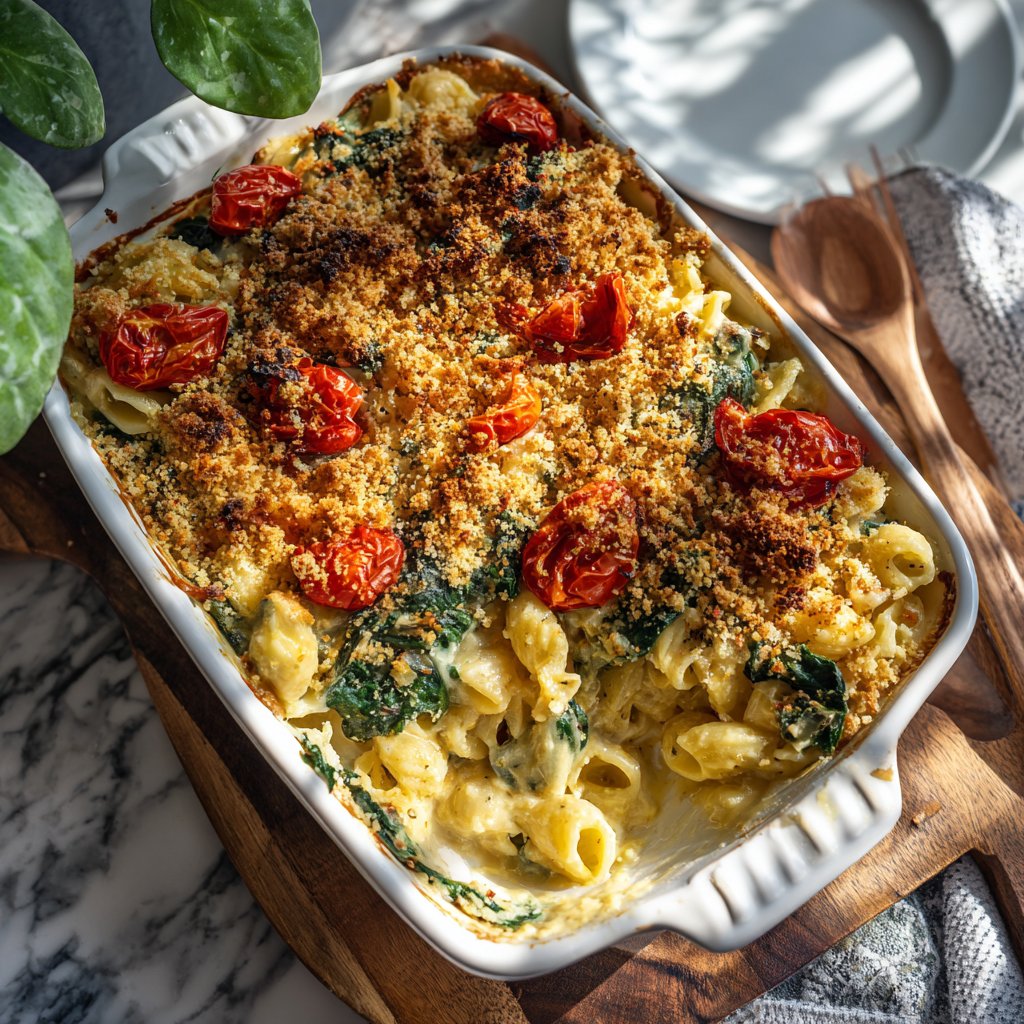 Vegan Spring Pasta Bake