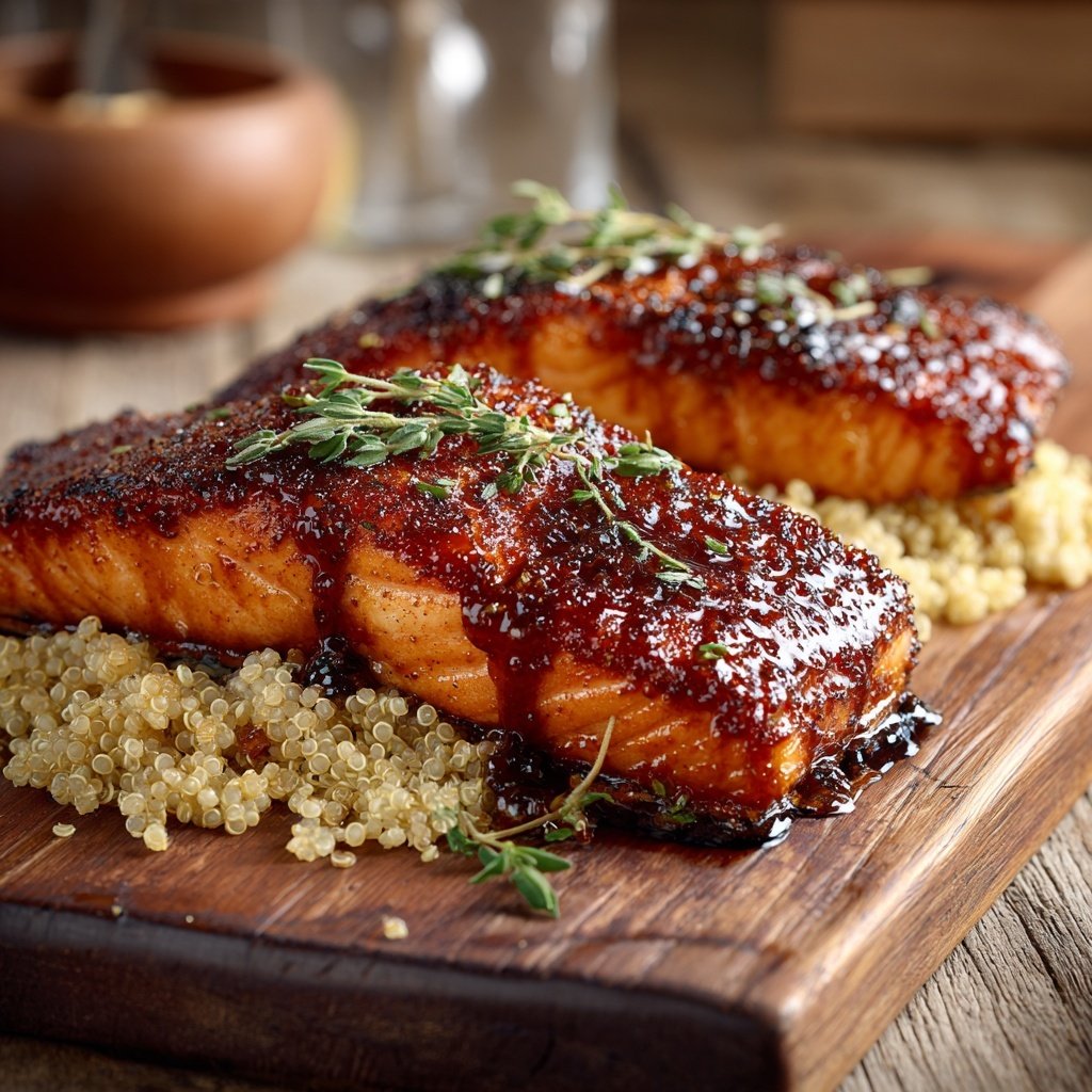 Barbecue Salmon and Quinoa